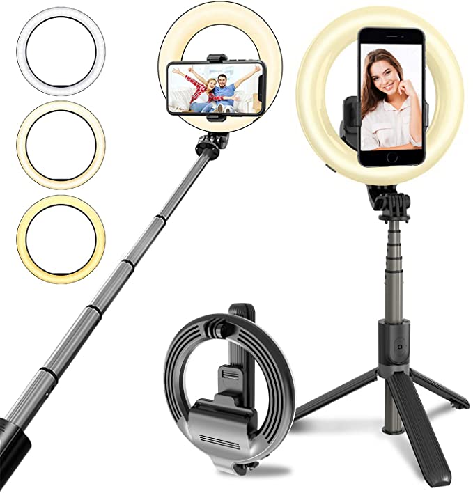 4 - in - 1 Wireless Selfie Stick Tripod with Ring Light - ElectroniX