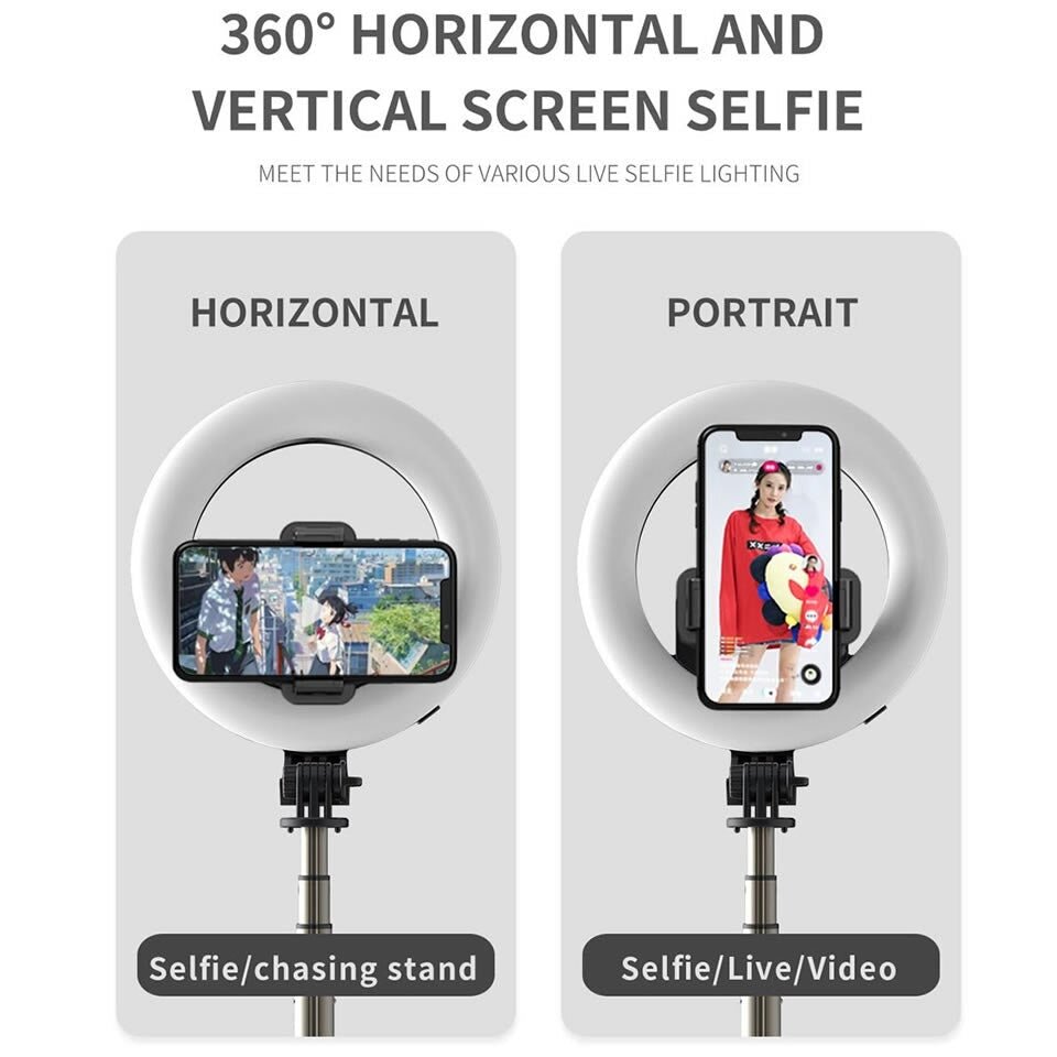 4 - in - 1 Wireless Selfie Stick Tripod with Ring Light - ElectroniX