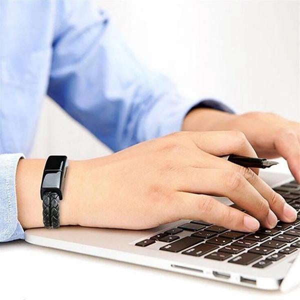Leather Mini USB Bracelet Data Charging Cable - ElectroniX